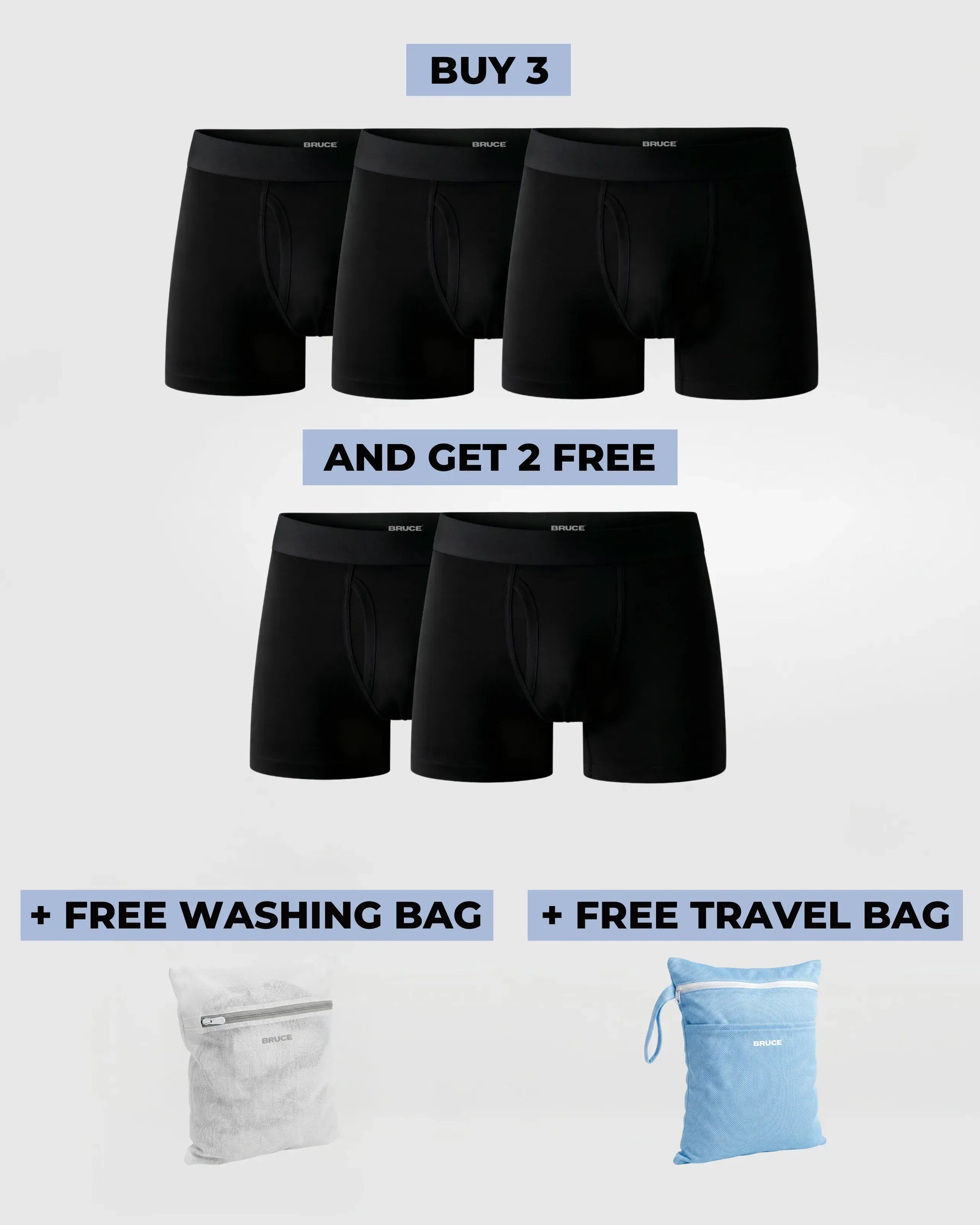 BRUCE© Leakproof Boxers (3+2 FREE)