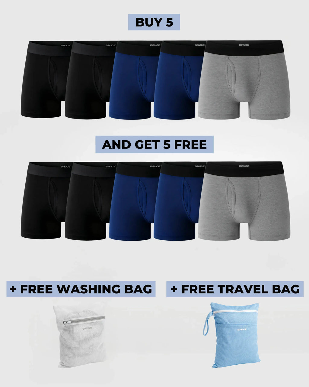 BRUCE© Leakproof Boxers (5+5 FREE)